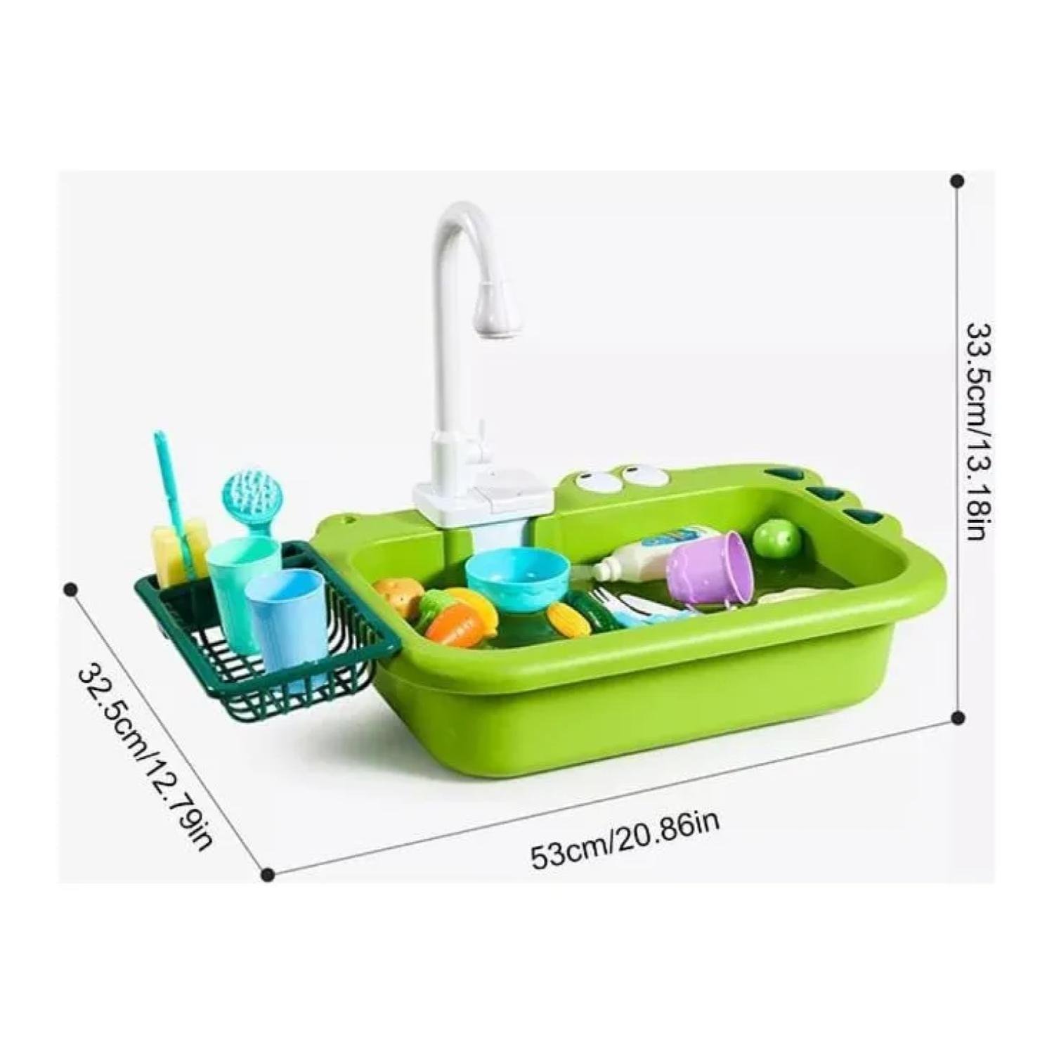 JUGUETE FREGADERO LAVAVAJILLAS CON ACCESORIOS VERDE INFANTIL - 3