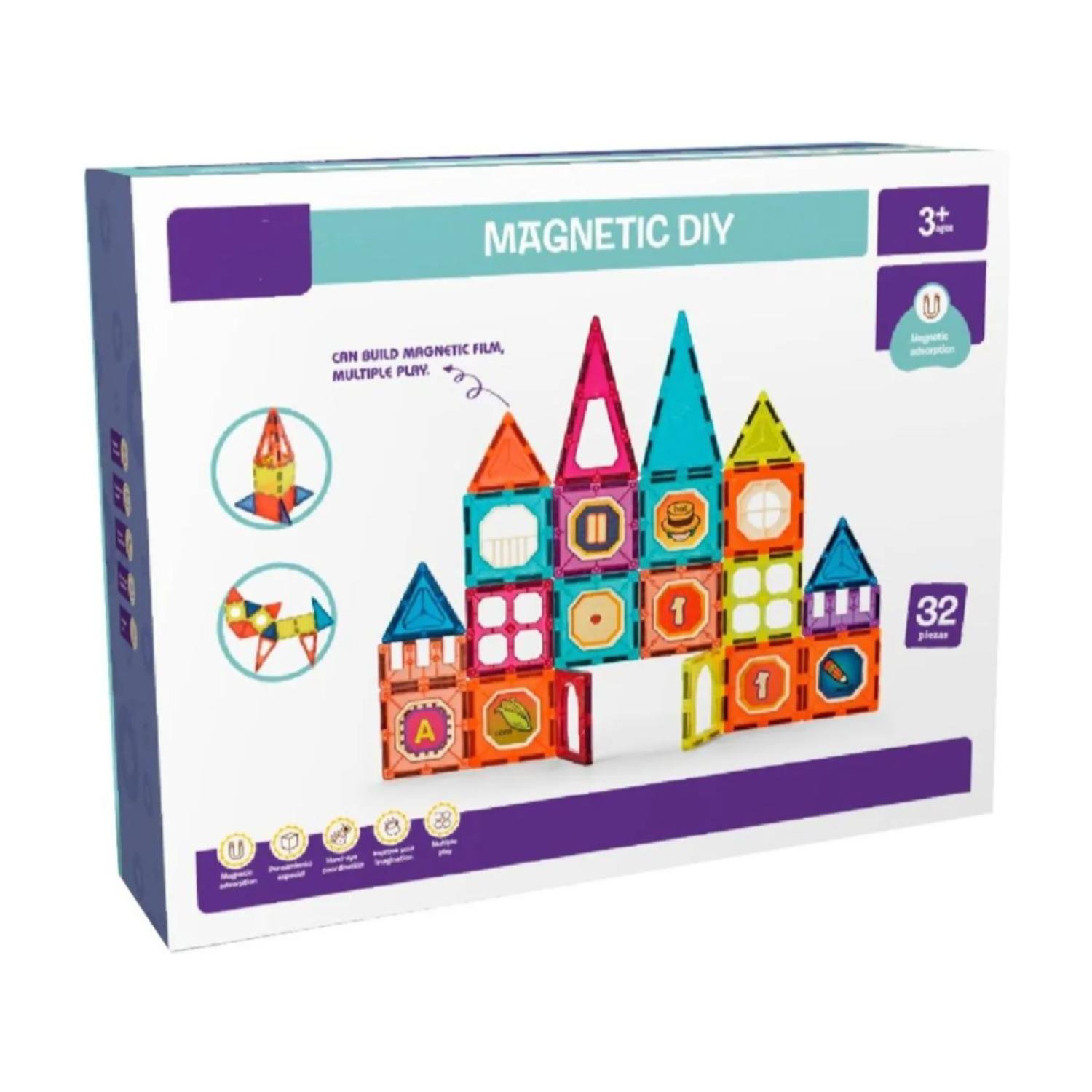 JUGUETE BLOQUES MAGNETICOS 32PZS DE CONSTRUCCION INFANTIL - 2