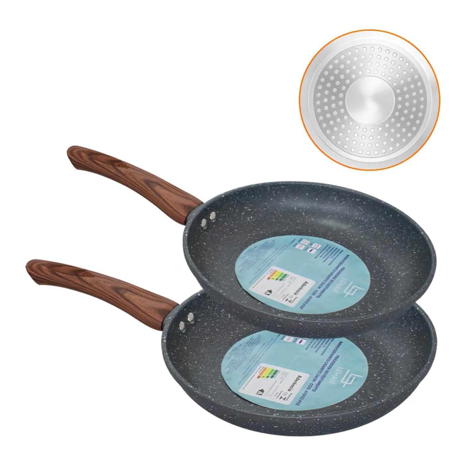 SARTEN DE INDUCCION ANTIADHERENTE 24CM CON MANGO DE MADERA - 3