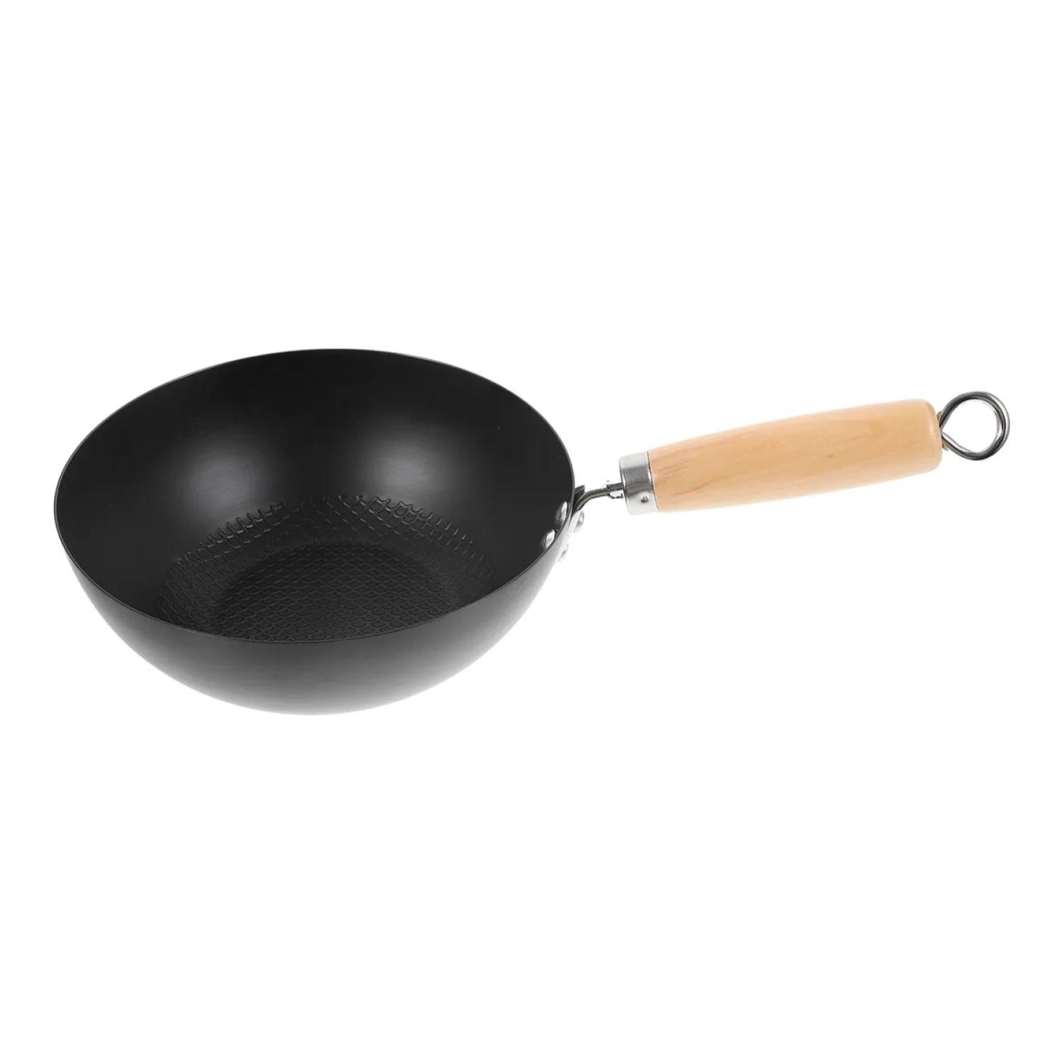 SARTEN WOK ANTIADHERENTE 26CM EN COLOR NEGRO CON MANGO DE MADERA - 1
