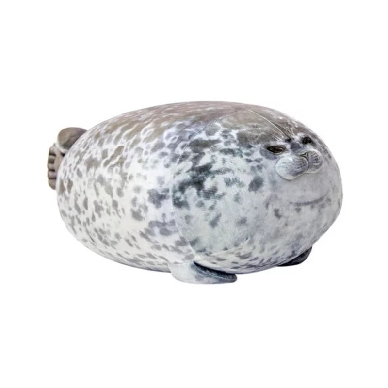 JUGUETE PELUCHE COJIN FOCA BEBE 30CM FELPA GRIS INFANTIL - 1