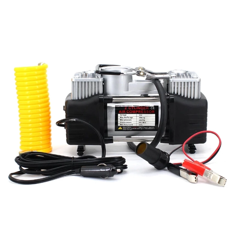 COMPRESOR DE AIRE PORTATIL DOBLE PISTON 12V 150PSI RAPIDO - 1