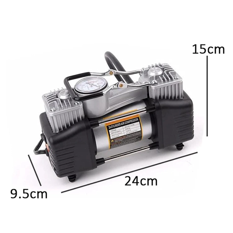 COMPRESOR DE AIRE PORTATIL DOBLE PISTON 12V 150PSI RAPIDO - 4