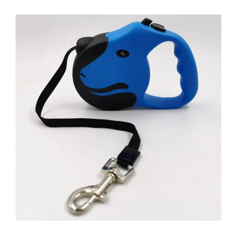CUERDA RETRACTIL 5M FLEXIBLE PASEO DE PERROS MASCOTAS AZUL - 1