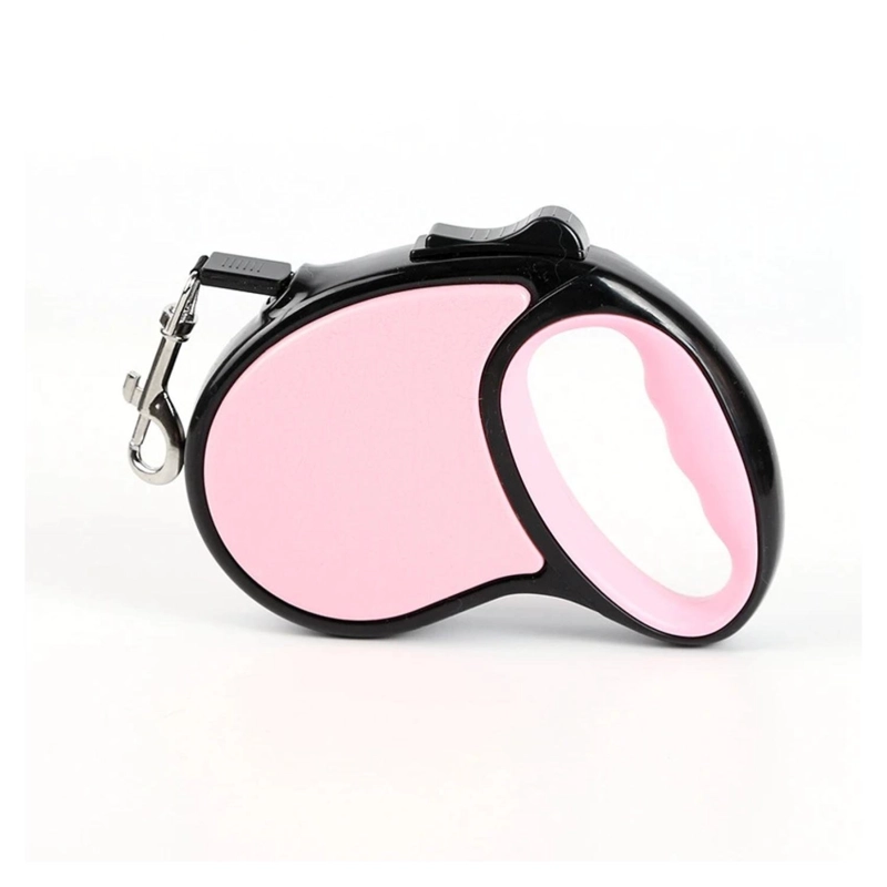CUERDA RETRACTIL 5M FLEXIBLE PASEO DE PERRO CACHORRO ROSADO - 1