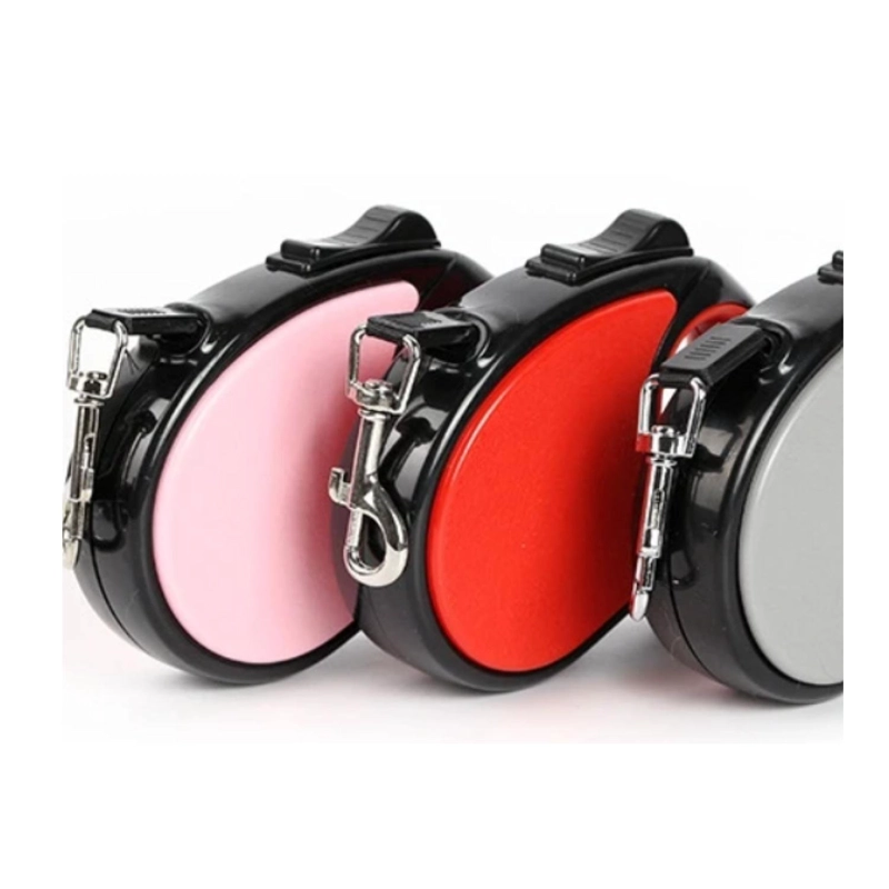 CUERDA RETRACTIL 5M FLEXIBLE PASEO DE PERRO CACHORRO ROSADO - 2