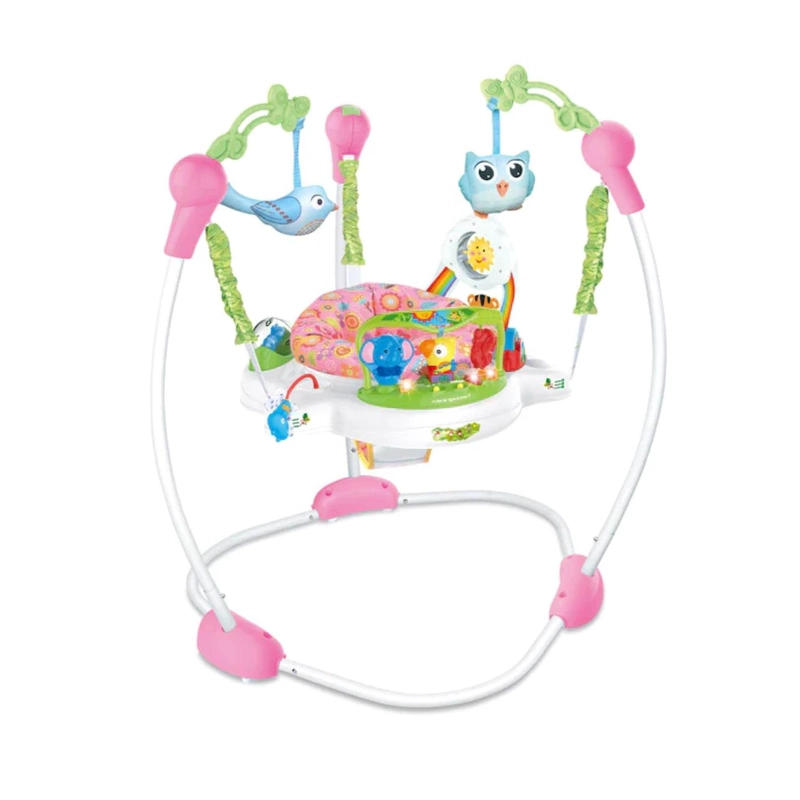 JUGUETE ARNES SALTARIN ELASTICO PARA BEBE CON ACCESORIOS ROSA - 1