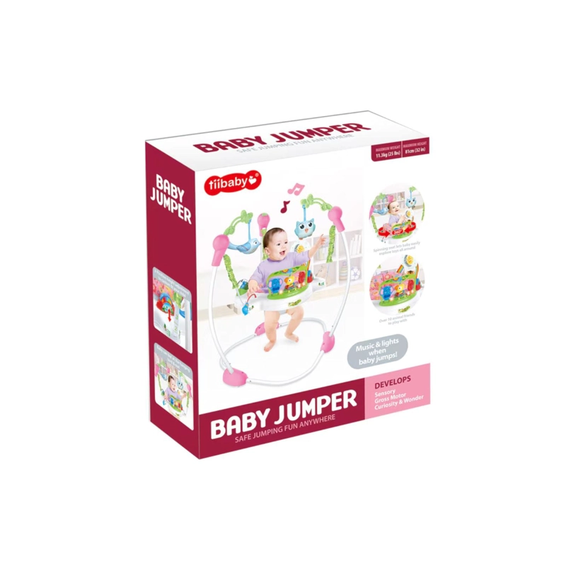 JUGUETE ARNES SALTARIN ELASTICO PARA BEBE CON ACCESORIOS ROSA - 2