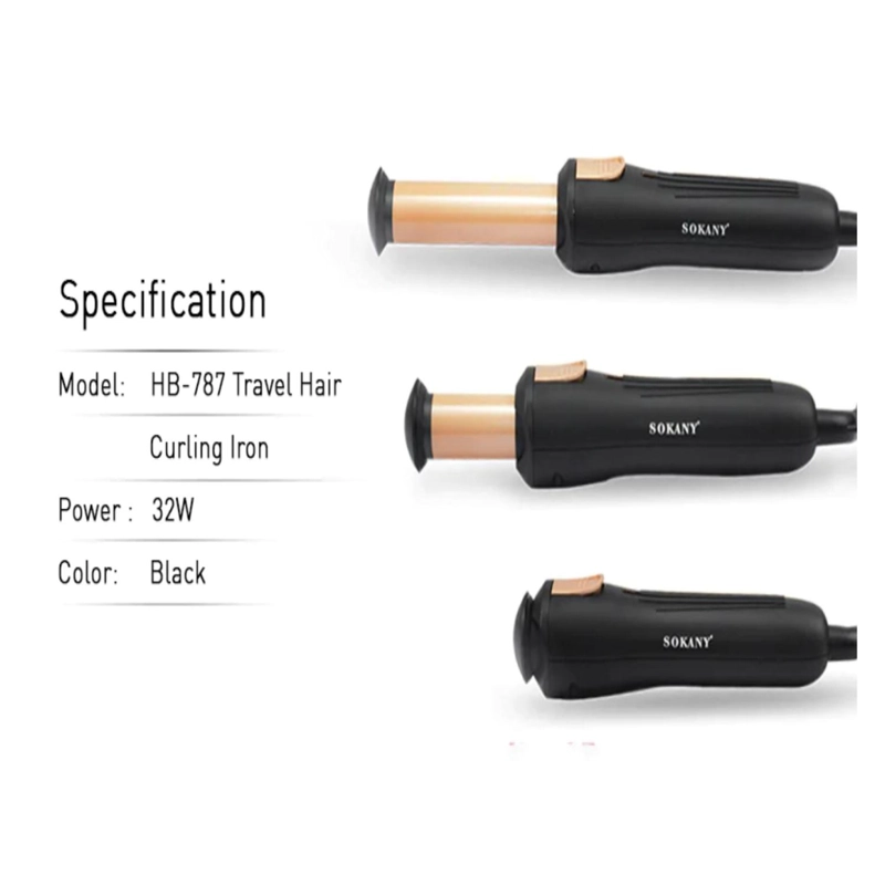 ONDULADOR RIZADOR DE PELO TELESCOPIO PORTATIL HB-787 SOKANY - 3