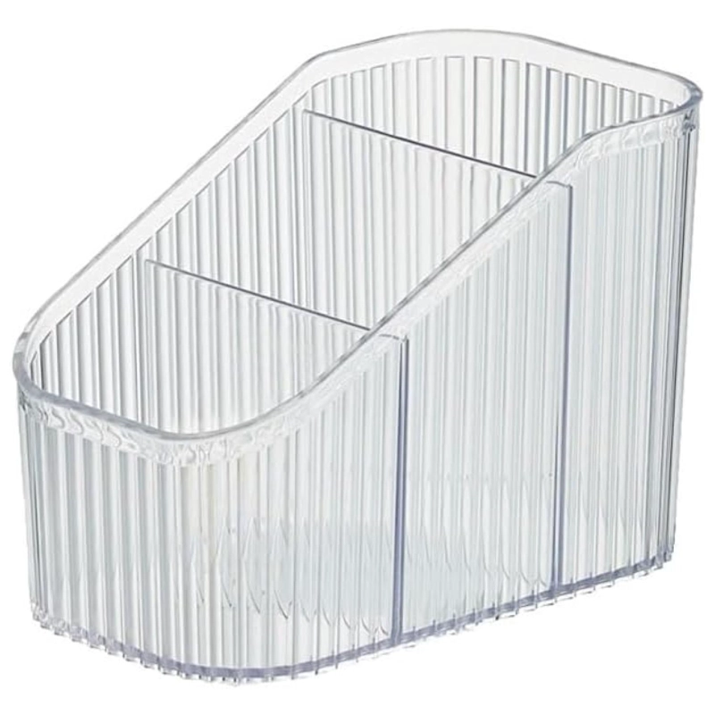 ORGANIZADOR DE ESCRITORIO OFICINA 3COMP PLASTICO TRANSPARENTE - 1