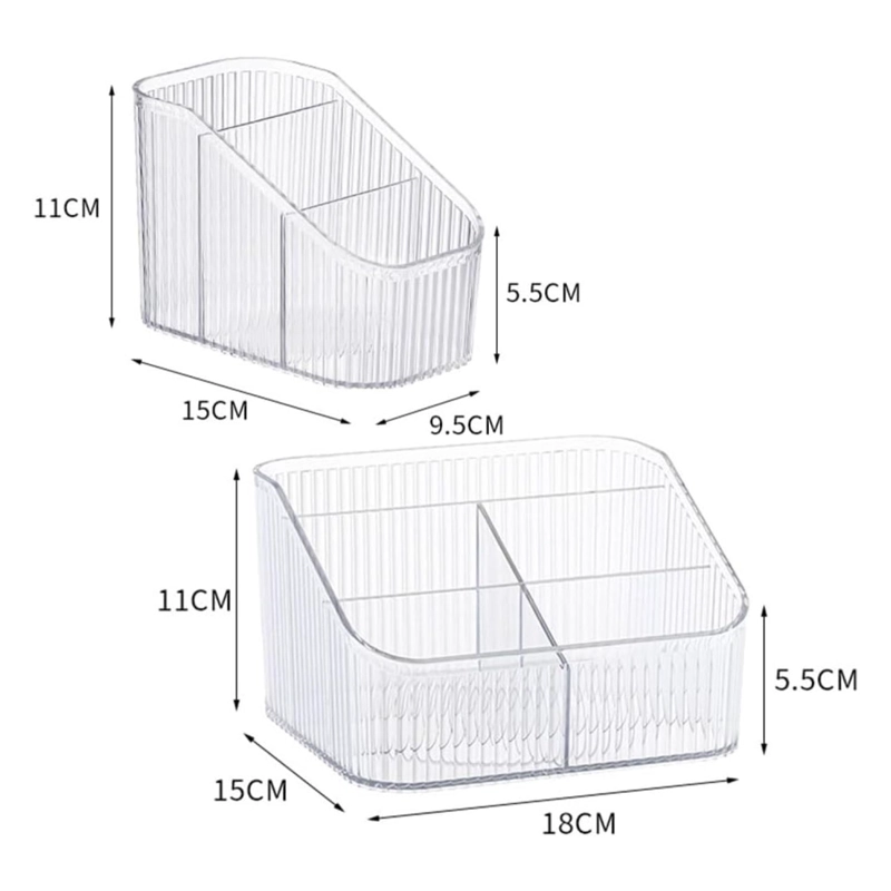 ORGANIZADOR DE ESCRITORIO OFICINA 3COMP PLASTICO TRANSPARENTE - 3
