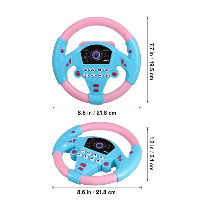 JUGUETE VOLANTE SIMULADOR DE AUTO PARA NIÑOS ROSADO - 4