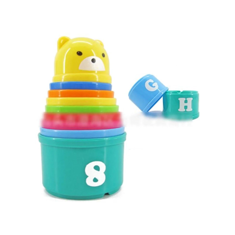 JUGUETE TAZA DIDACTICA TORRE ARMABLE APRENDIZAJE INFANTIL - 1