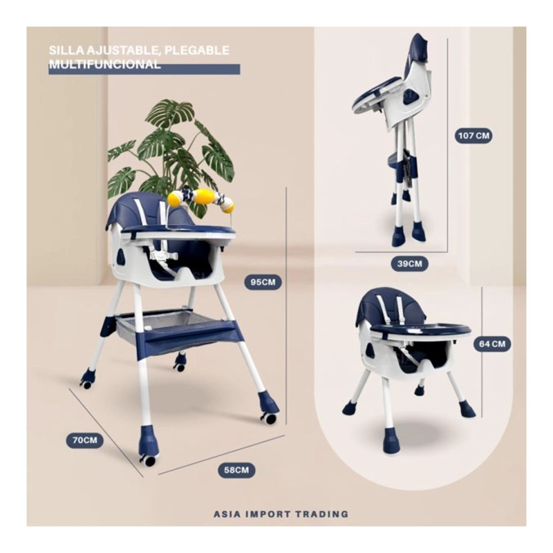 SILLA DE COMER PARA BEBE AJSUTABLE Y PLEGABLE INFANTIL - 3