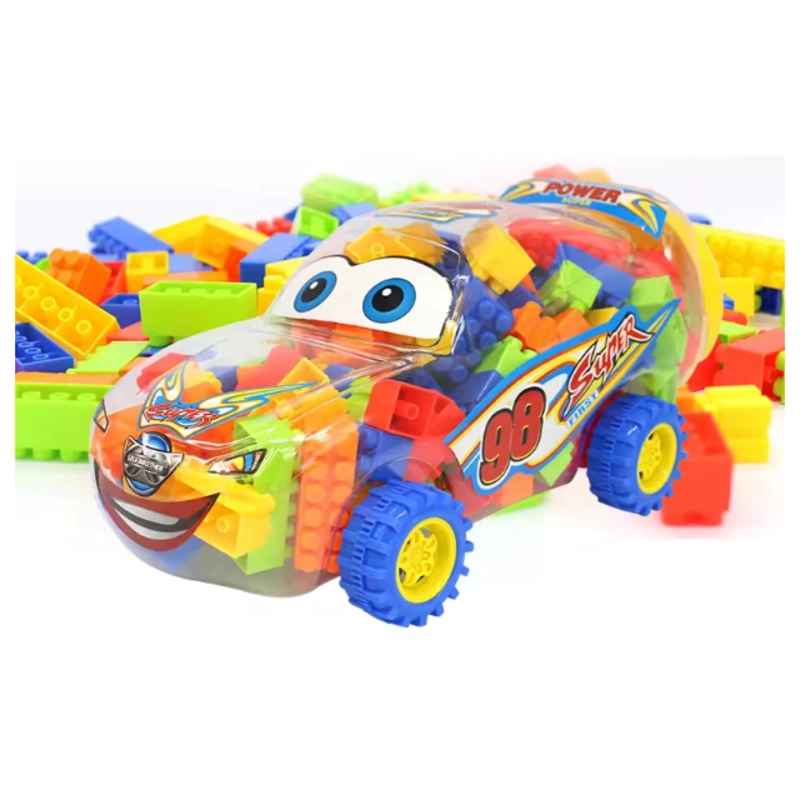 JUGUETES BLOQUES DE CONSTRUCCION EN AUTO PORTATIL INFANTIL - 1