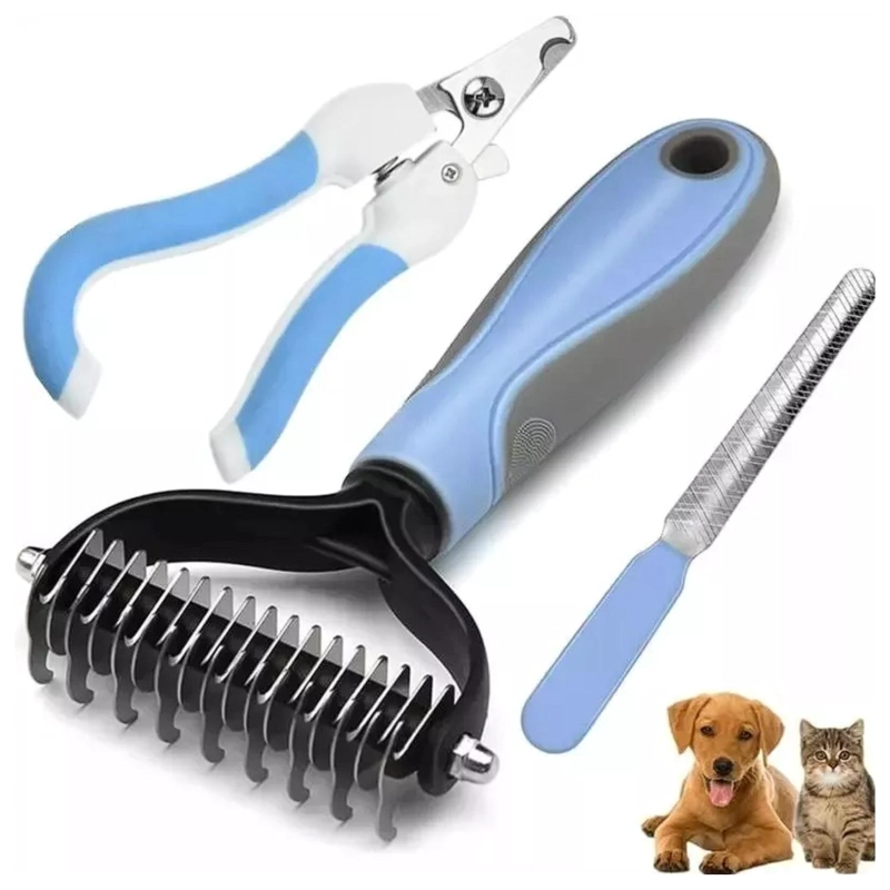 PACK DE LIMPIEZA PARA MASCOTAS CORTA UÑAS LIMA CEPILLO - 1