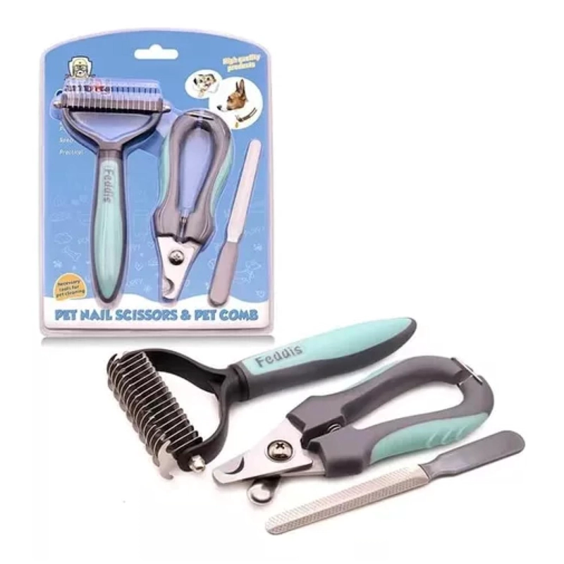 PACK DE LIMPIEZA PARA MASCOTAS CORTA UÑAS LIMA CEPILLO - 4