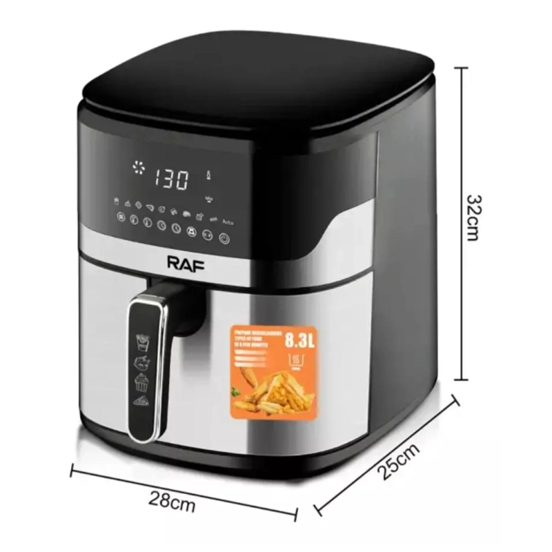 FREIDORA DE AIRE AIR FRYER 8300ML BASCULA GRAMERA R5375 RAF - 3