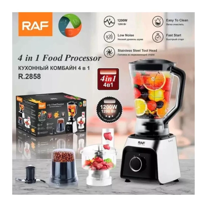 PROCESADOR DE ALIMENTOS 1200W LICUADORA 4 EN 1 R2858 RAF - 4