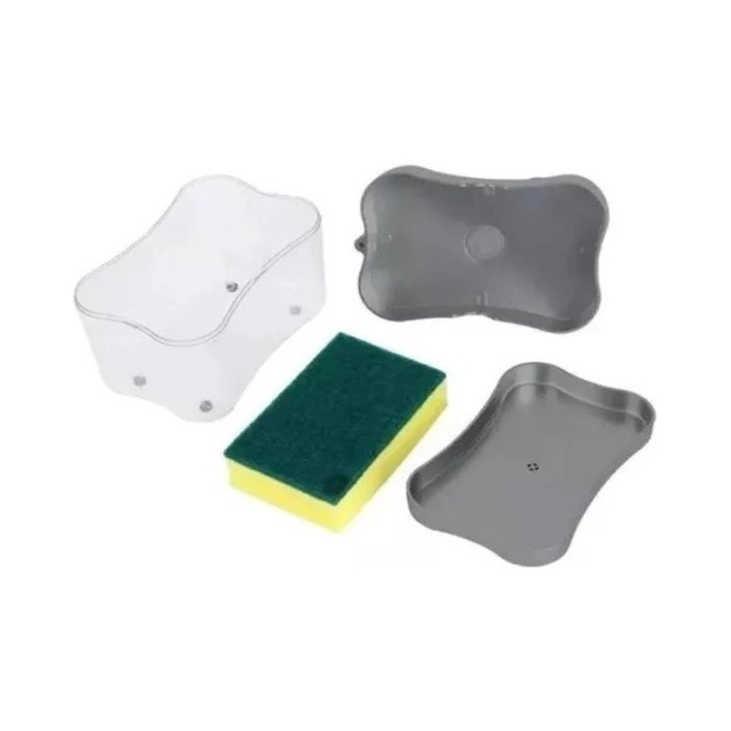 DISPENSADOR DE JABON LAVALOZA ESPONJA CON RECIPIENTE 385ML - 2