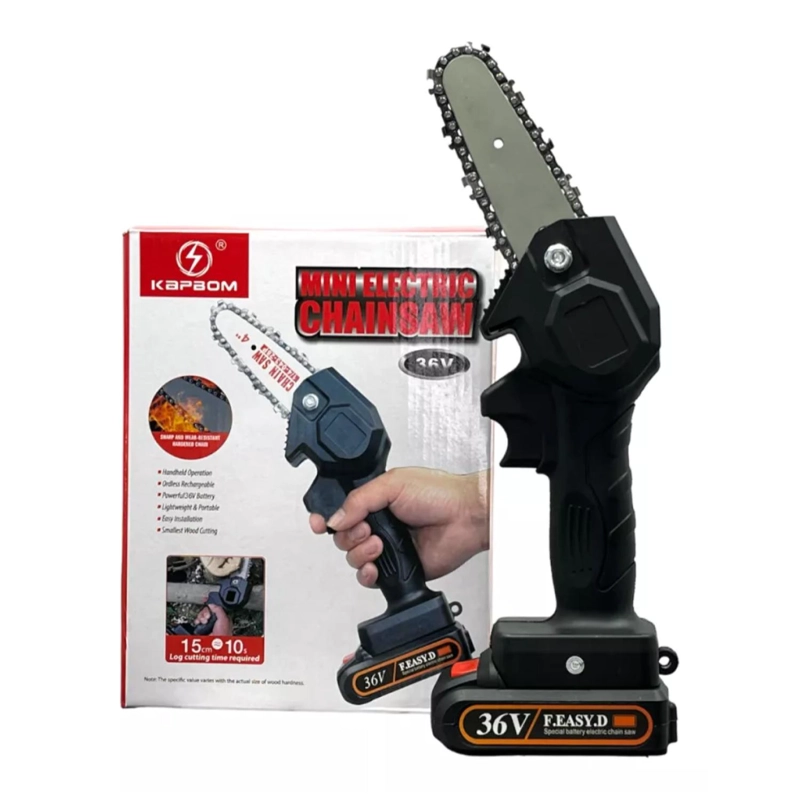 MINI MOTOSIERRA ELECTRICA RECARGABLE CORTE Y PODA - 5
