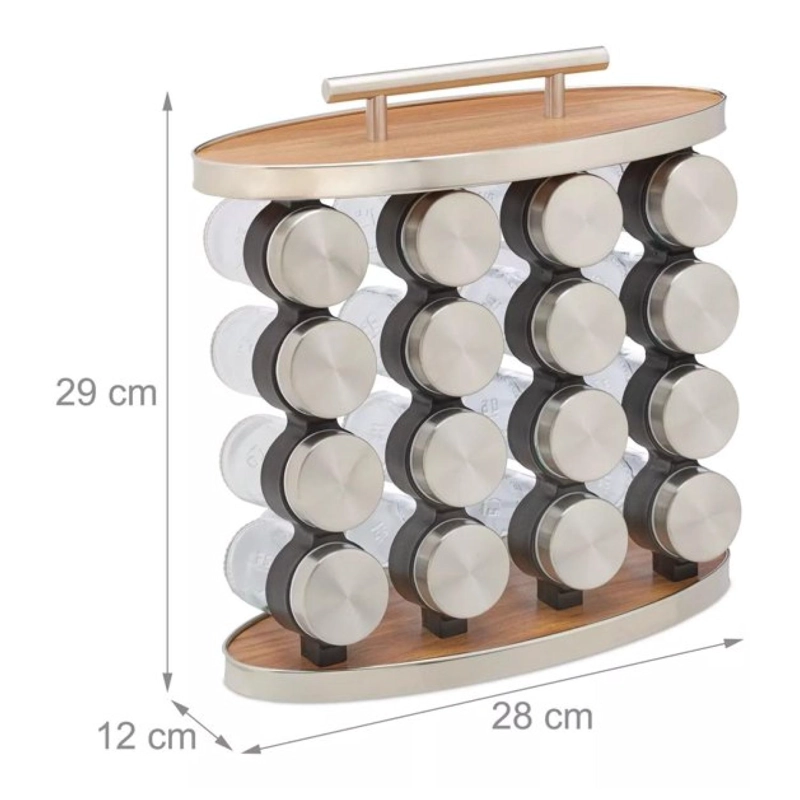 SET DE CONDIMENTERO 16 PIEZAS 29X28CM ESPECIERO PARA COCINA - 2