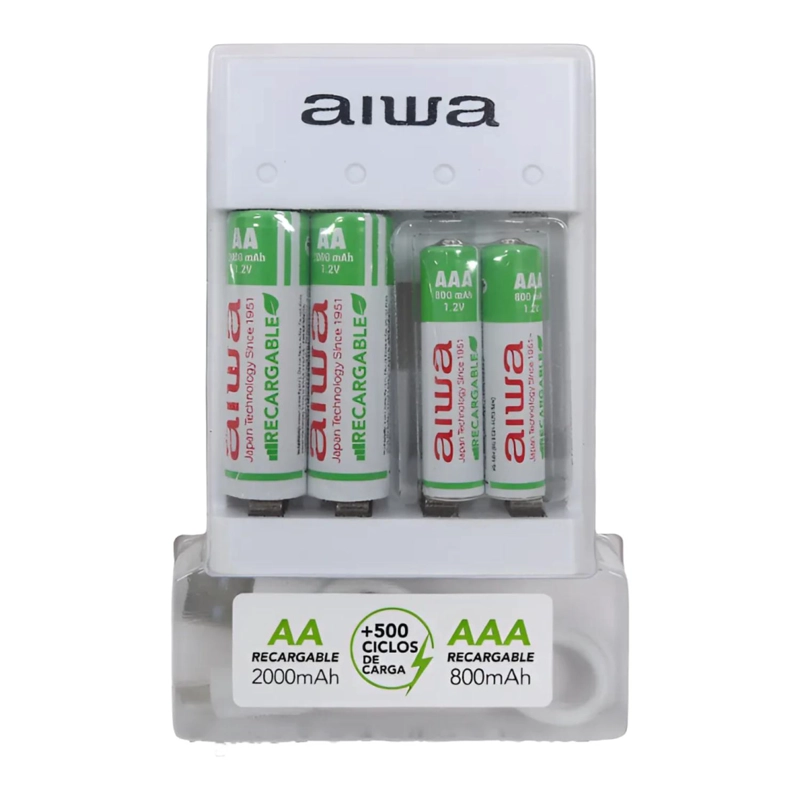 CARGADOR DE PILAS AA Y AAA CON 4 PILAS BC-0807T AIWA - 1