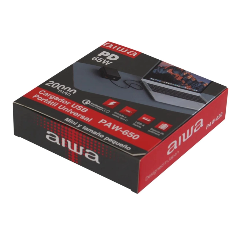 POWERBANK CARGADOR PORTATIL 20000MAH 65W PAW-650 AIWA - 3