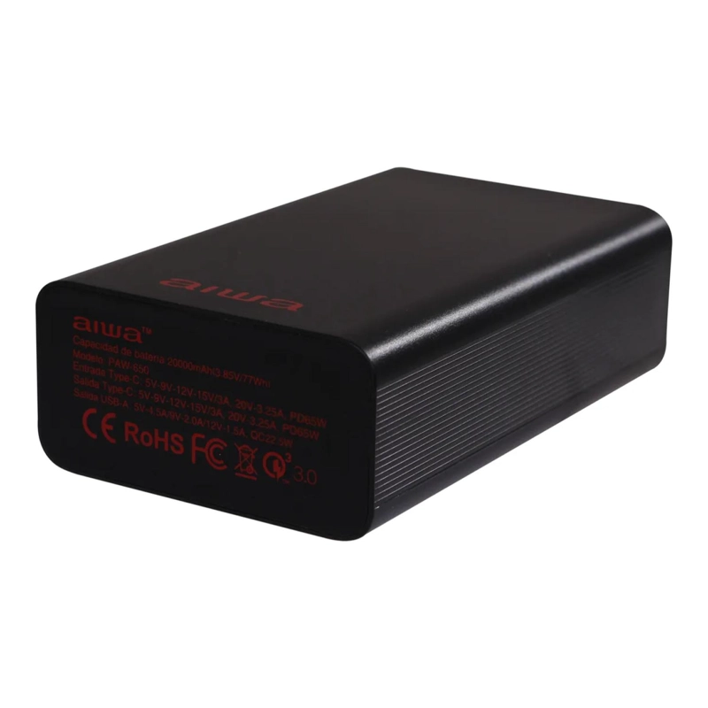 POWERBANK CARGADOR PORTATIL 20000MAH 65W PAW-650 AIWA - 4