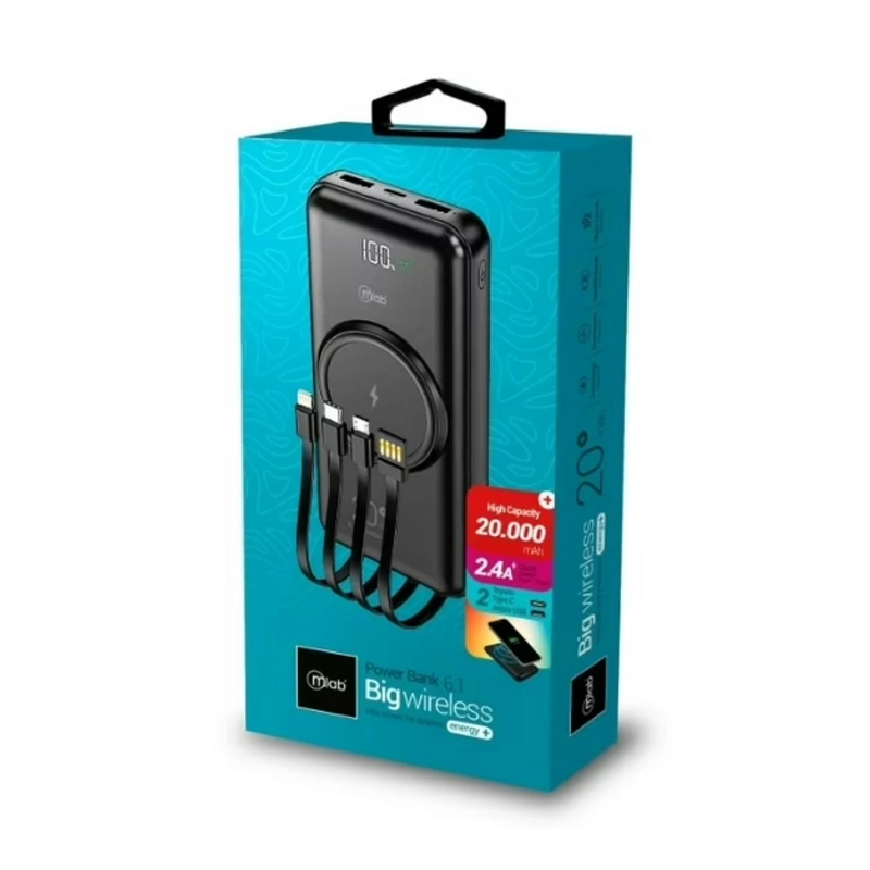 POWERBANK CARGADOR PORTATIL 20000MAH 4C 2.4A MLAB - 3