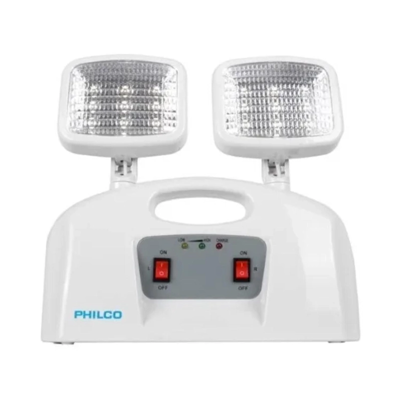LAMPARA DE EMERGENCIA 2 FOCOS 18LED BLANCO AT58 PHILCO - 1