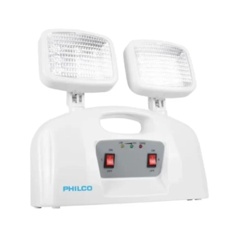 LAMPARA DE EMERGENCIA 2 FOCOS 18LED BLANCO AT58 PHILCO - 2