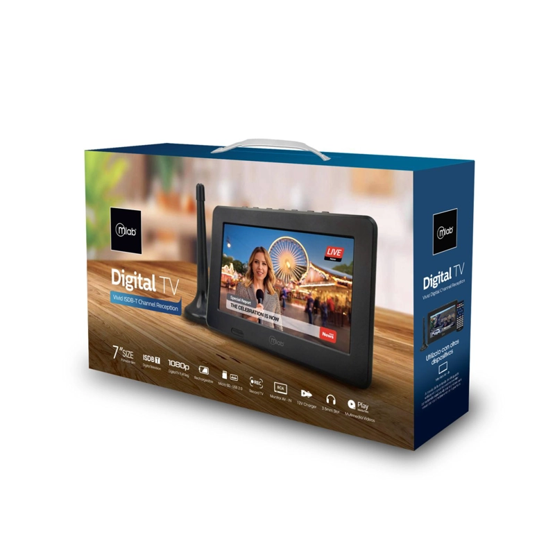 MINI TV DIGITAL PORTATIL HD 1080P 4W ISDB-T 9412 MLAB - 5