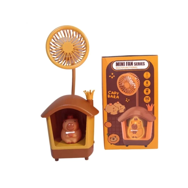 MINI VENTILADOR ESCRITORIO USB TEMATICA CAPIBARA INFANTIL - 1