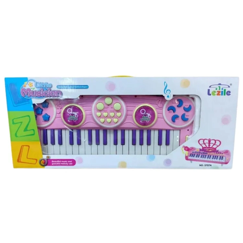 JUGUETE PIANO TECLADO MUSICAL CON 37 TECLAS SONIDOS ROSADO - 2