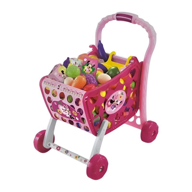 JUGUETE CARRITO DE COMPRAS CON ACCESORIOS 44CM ROSADO INFANTIL - 1