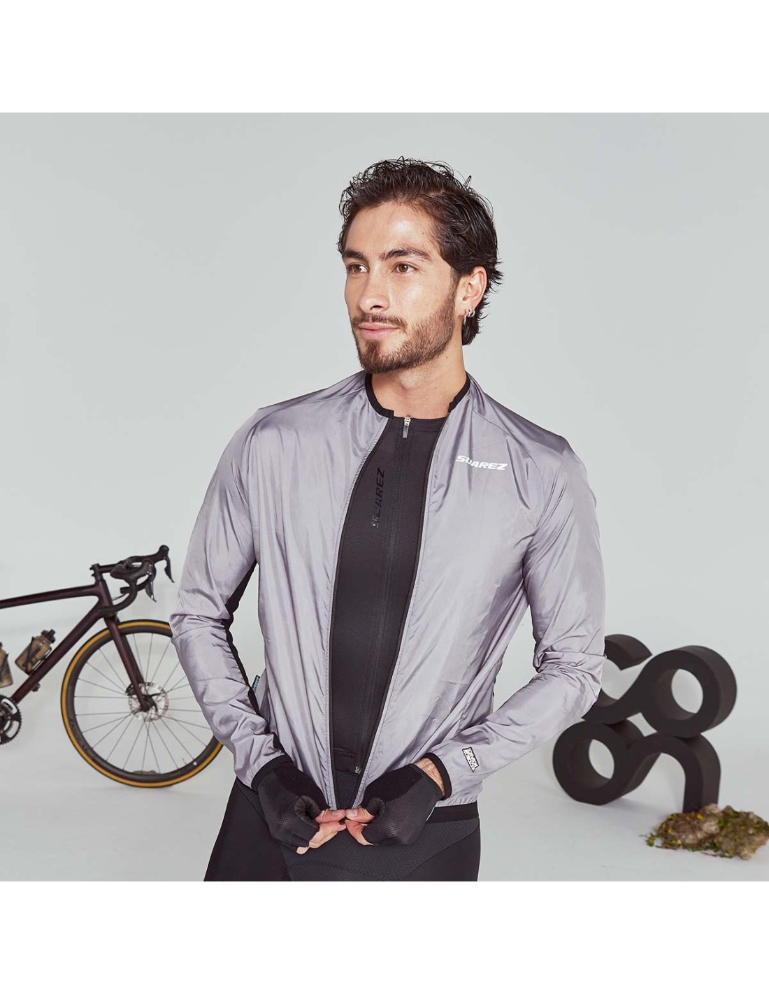 CHAQUETA CORTAVIENTOS CICLISMO SILVER - 1