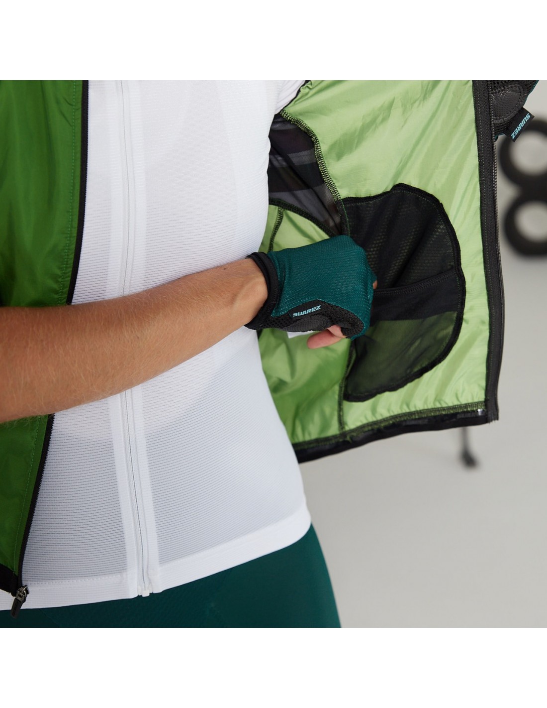 CHAQUETA CORTAVIENTOS SIN MANGA CICLISMO NOPAL - 3