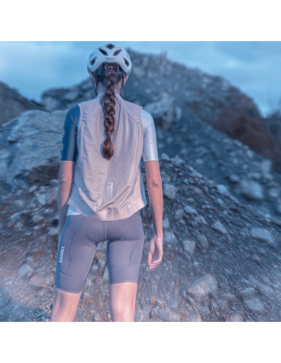 CHAQUETA CORTAVIENTOS SIN MANGA CICLISMO BARRIER SAND - 4