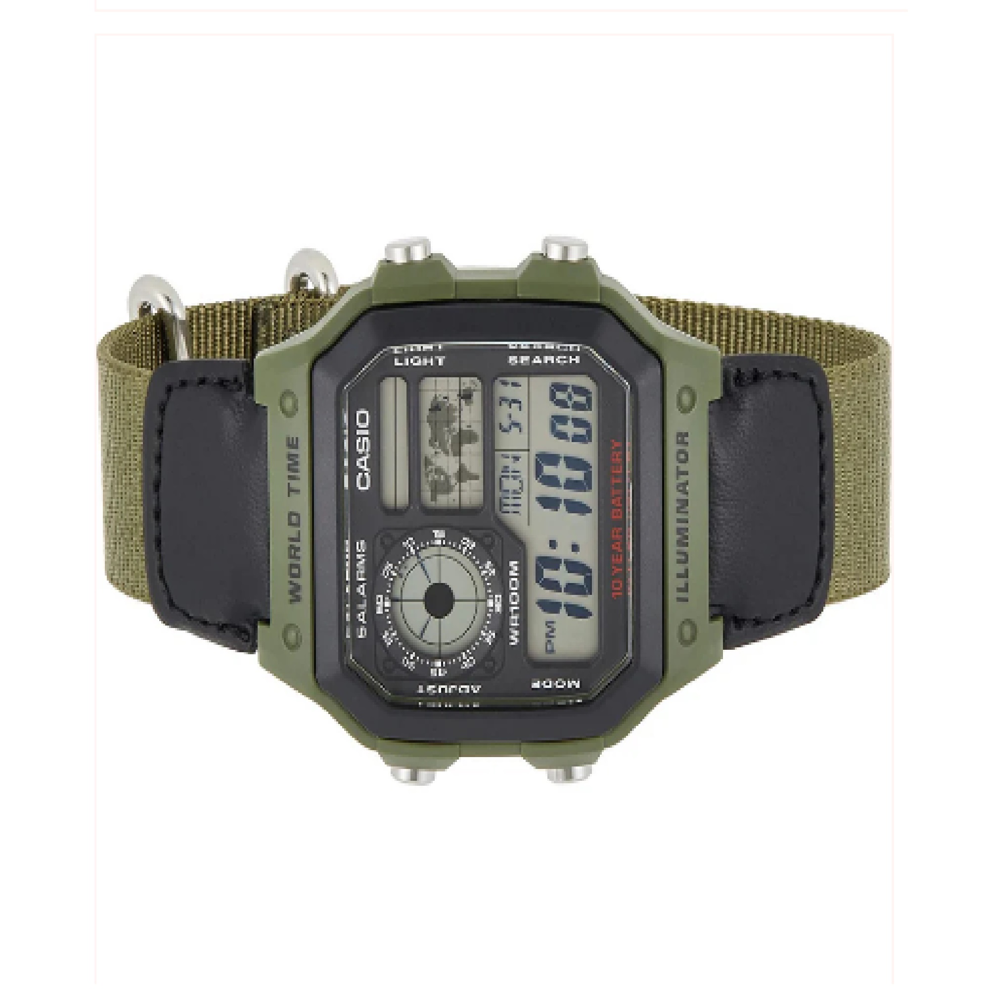 RELOJ AE-1200WHB-3BV HOMBRE DIGITAL CUERO TEXTIL - 2