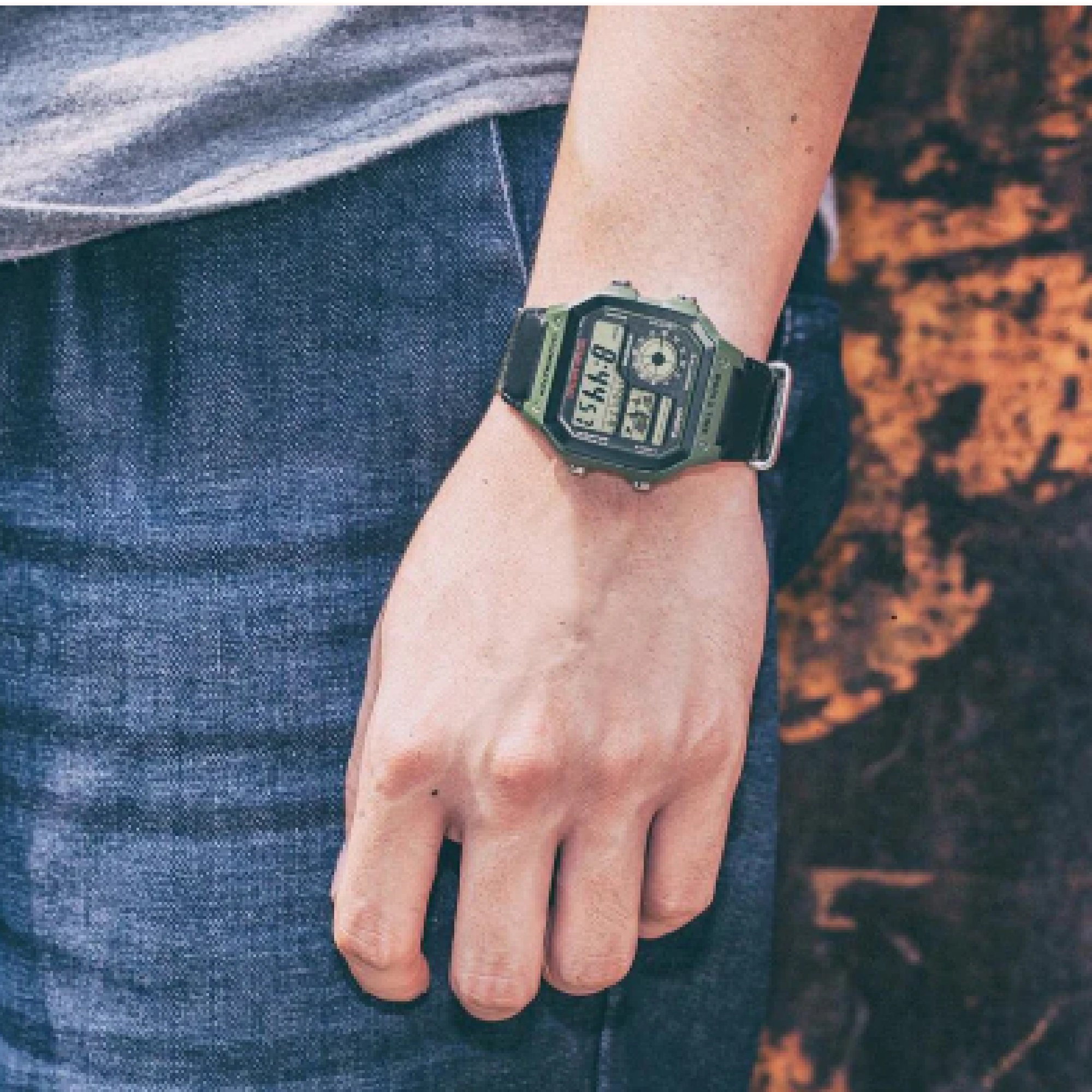 RELOJ AE-1200WHB-3BV HOMBRE DIGITAL CUERO TEXTIL - 3