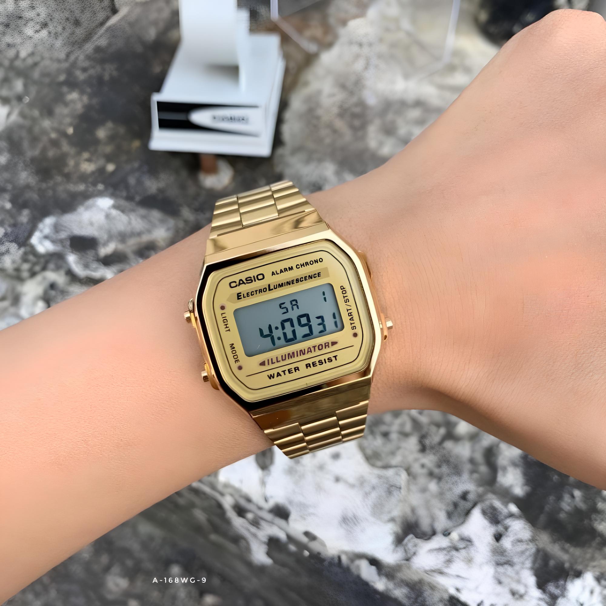 RELOJ A-168WG-9 VINTAGE DIGITAL METAL - 5