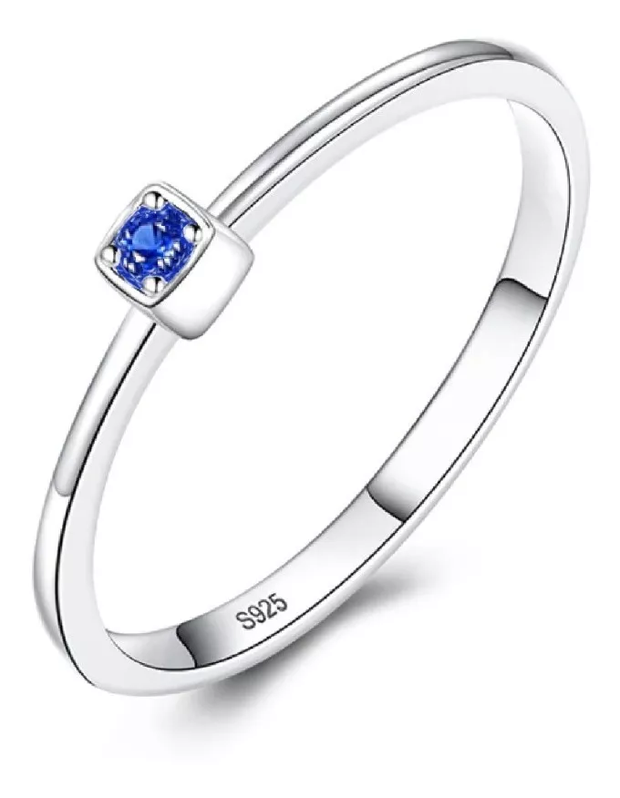 ANILLO SOLITARIO CIRCÓN CUADRADO ROSA DARK PLATA 925 SILVER HEART - 1