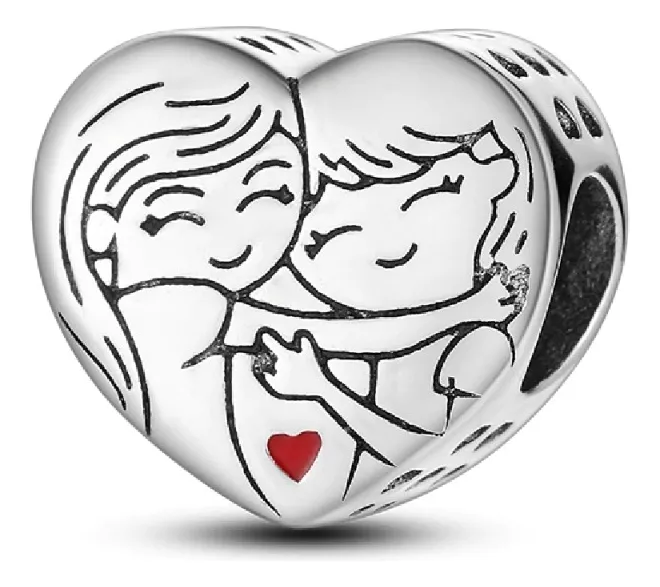 CHARM CORAZÓN AMOR DE HERMANAS EN PLATA 925 SILVER HEART - 1