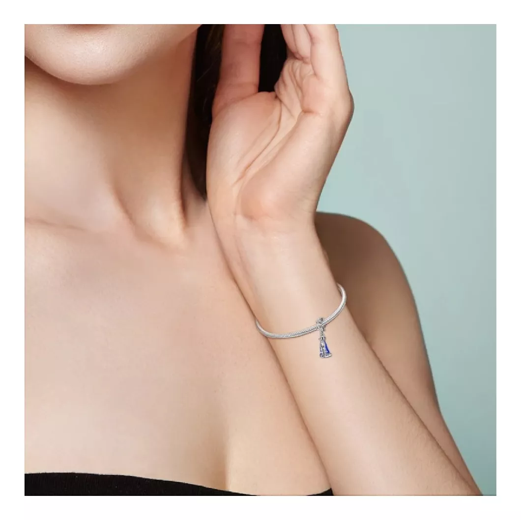 CHARM VIRGEN AZUL EN PLATA 925 SILVER HEART - 4
