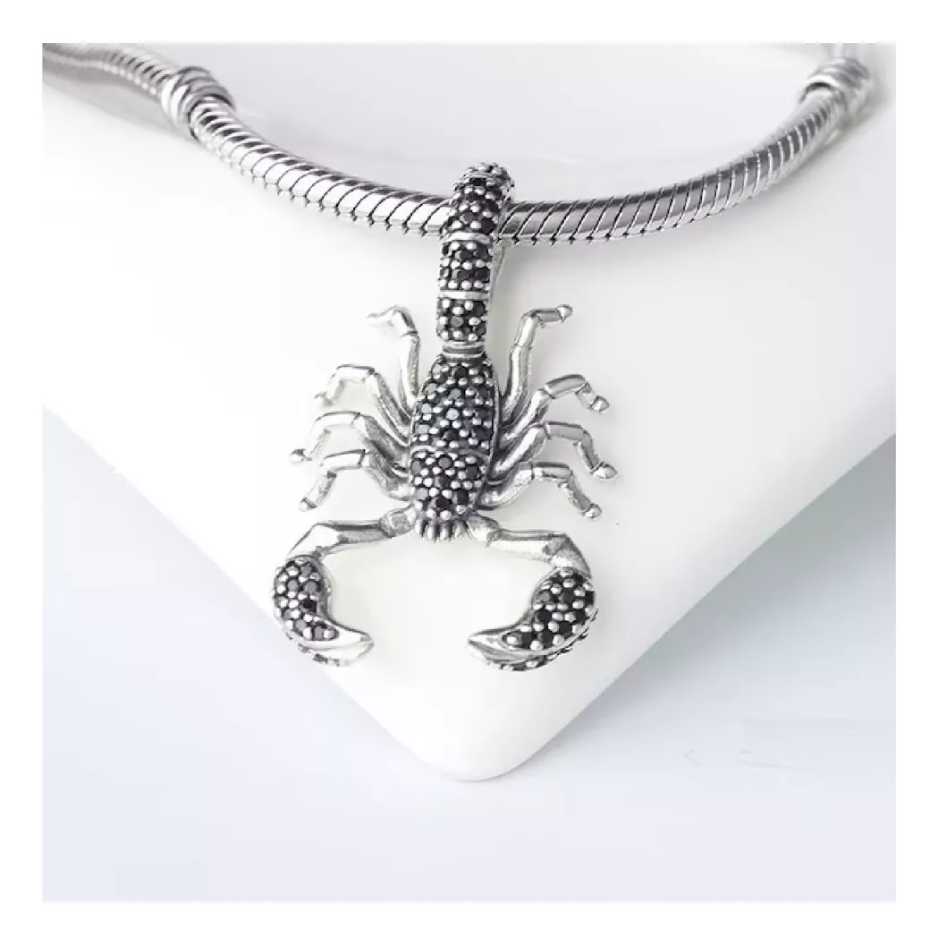 CHARM ESCORPIÓN ALACRÁN NEGRO EN PLATA 925 SILVER HEART - 2
