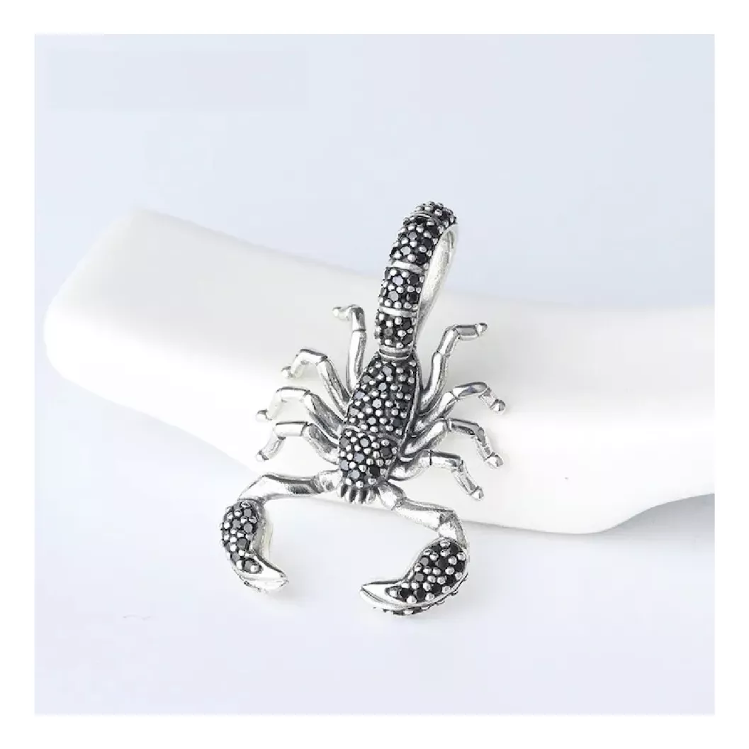 CHARM ESCORPIÓN ALACRÁN NEGRO EN PLATA 925 SILVER HEART - 3