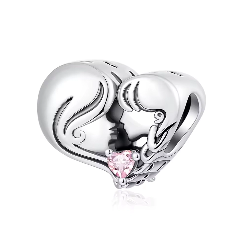 CHARM AMOR INCONDICIONAL MADRE E HIJA PLATA 925 SILVER HEART - 1