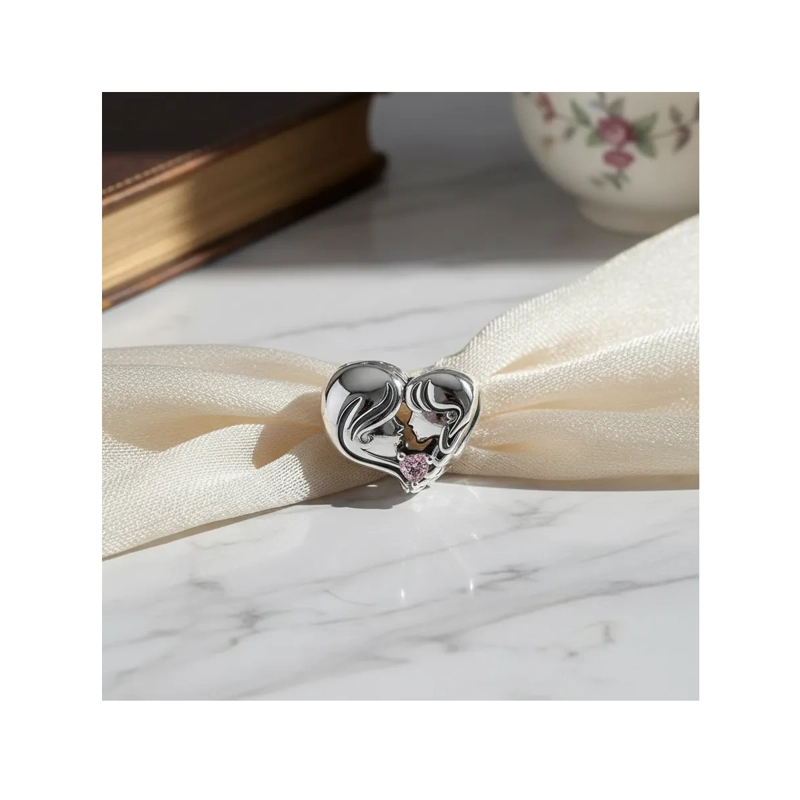 CHARM AMOR INCONDICIONAL MADRE E HIJA PLATA 925 SILVER HEART - 3