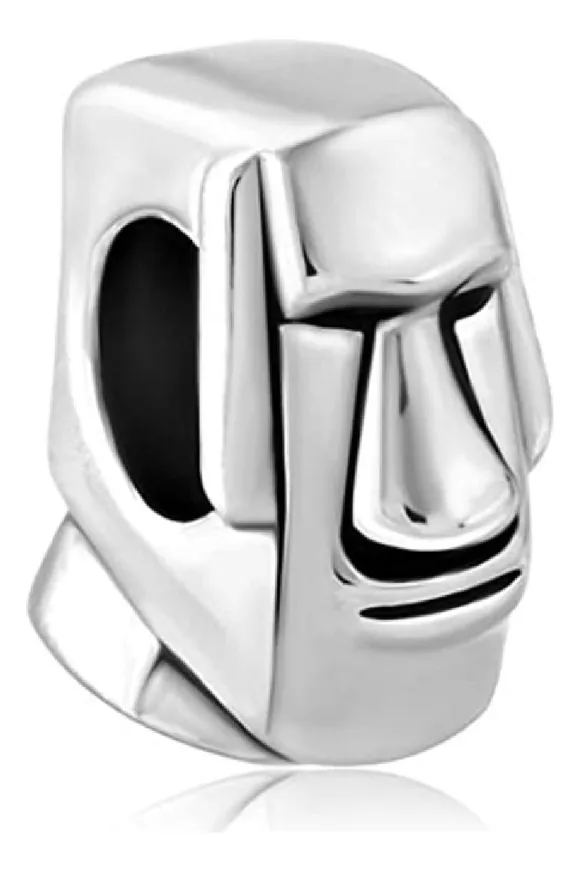 CHARM MOAI ISLA DE PASCUA EN PLATA 925 SILVER HEART - 1